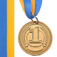 Медаль спортивная с лентой CELEBRITY 4.5 см золото, серебро, бронза