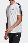Чоловіча футболка Adidas біла зі смугами спортивна Адідас із лампасами, фото 4