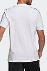 Чоловіча футболка Adidas біла зі смугами спортивна Адідас із лампасами, фото 7