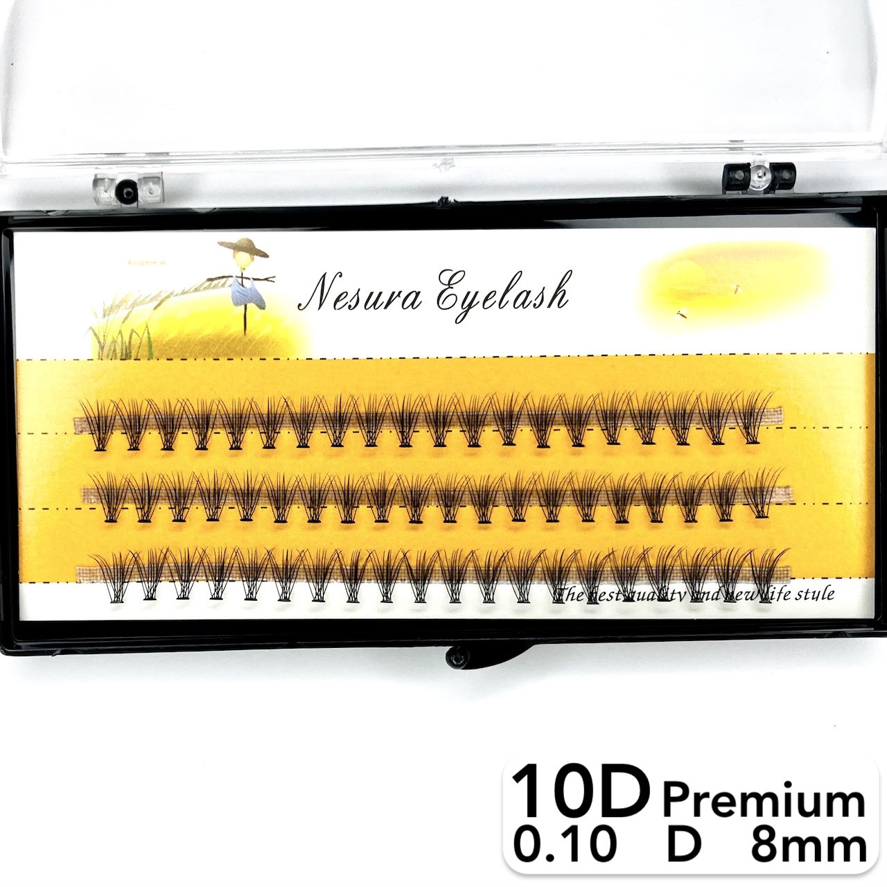 Накладні пучкові вії Nesura Eyelash Premium 10D, 0,10, D, 8 мм, 60 пучків Несура