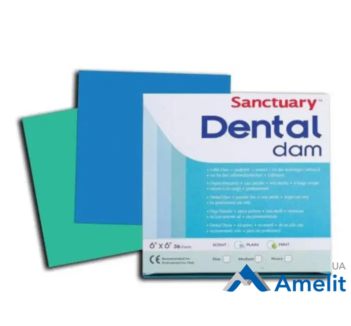 Хустки для коффердаму Dental Dams, зелені (Sanctuary), 36 шт./пак.