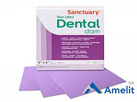 Платки для коффердама без латекса Dental Dams, пурпурные, с ароматом мяты (Sanctuary), 15 шт./уп.