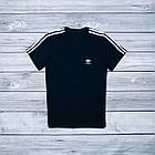 Чоловіча футболка Adidas чорна зі смугами спортивна Адідас із лампасами, фото 6