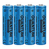 Набір акумуляторів літій-іонних Quantum Li-ion ICR18650, 2600mAh, 0.5-1С з клемним виступом, 4шт/уп plastic case, фото 5