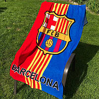 Полотенце банное пляжное футбольный клуб Barcelona хлопок Турция 145х70см Zeron