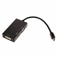 Переходник-конвертер Mini DisplayPort (M) - DVI-D + HDMI + VGA (F) гибкий 0,1 м бу