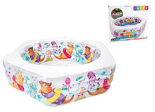 Надувний басейн дитячий 191х178х61 см Intex 56493 "Океанський Риф" для всієї родини, 510 л