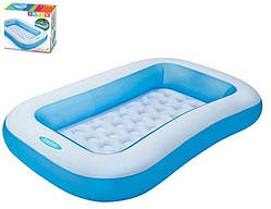 Дитячий надувний басейн із надувним дном Intex 57403 розмір 166х100х28 см, 90 л, Блакитний, Інтекс
