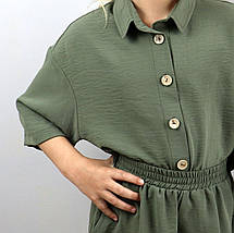 2141хакі Літній костюм хакі для дівчинки 2-ка шорти сорочка BossKids розмір 170 см, фото 4