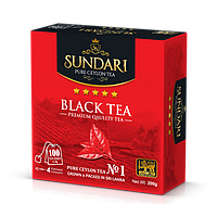 Чай чорный цейлонский SUNDARI 100 пакетов pure Ceylon black tea
