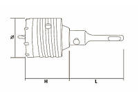 SIGMA Коронка для бетону 80 мм 10 зубців + хвостовик 110 мм SDS-plus Grad, фото 4