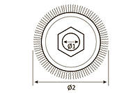 SIGMA Щітка для металу торцева (чашка) Ø 65 мм (гофр. дріт, латунь), фото 3