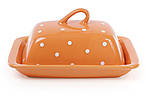 Маслянка керамічна, колір - помаранчевий у білий горошок BonaDi 593-241