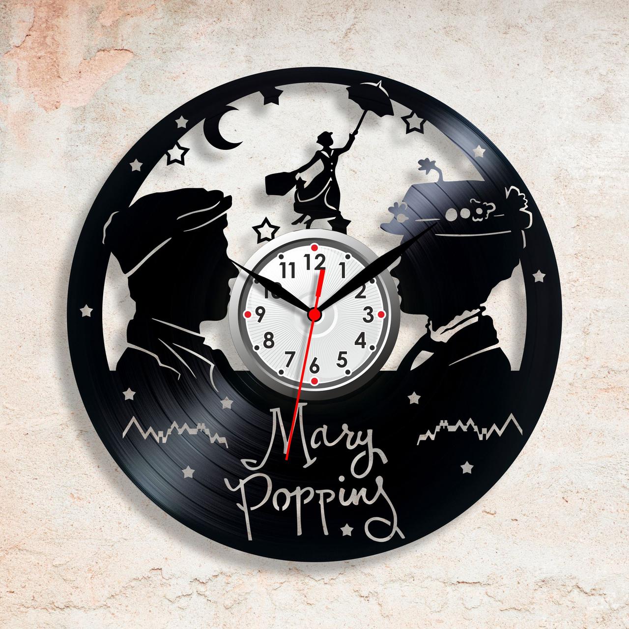 Мері Поппінс годинник Чорний годинник у дитячу кімнату Годинник на стіну Дитячий годинник