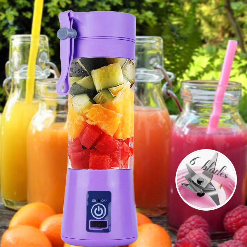 6 ножів Портативний фітнес блендер USB Smart Juice Cup Fruits purple
