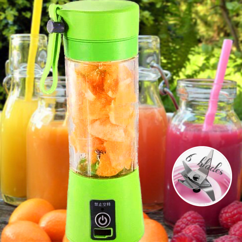 6 ножів Портативний фітнес блендер USB Smart Juice Cup Fruits green