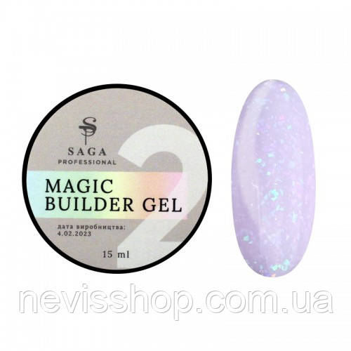 Гель для нарощування Saga Professional Builder Gel Magic 02, 15 мл