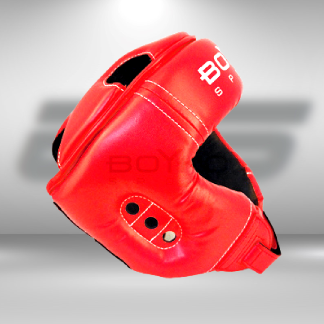 Шолом боксерський із закритим верхом SM XL XXL Шолом для боксу. Боксерський шолом червоний