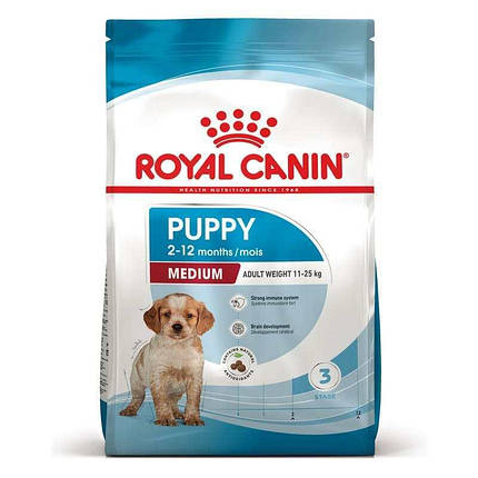 Royal Canin Medium Puppy Сухий корм з м'ясом птиці для цуценят собак середніх порід 4кг, фото 1