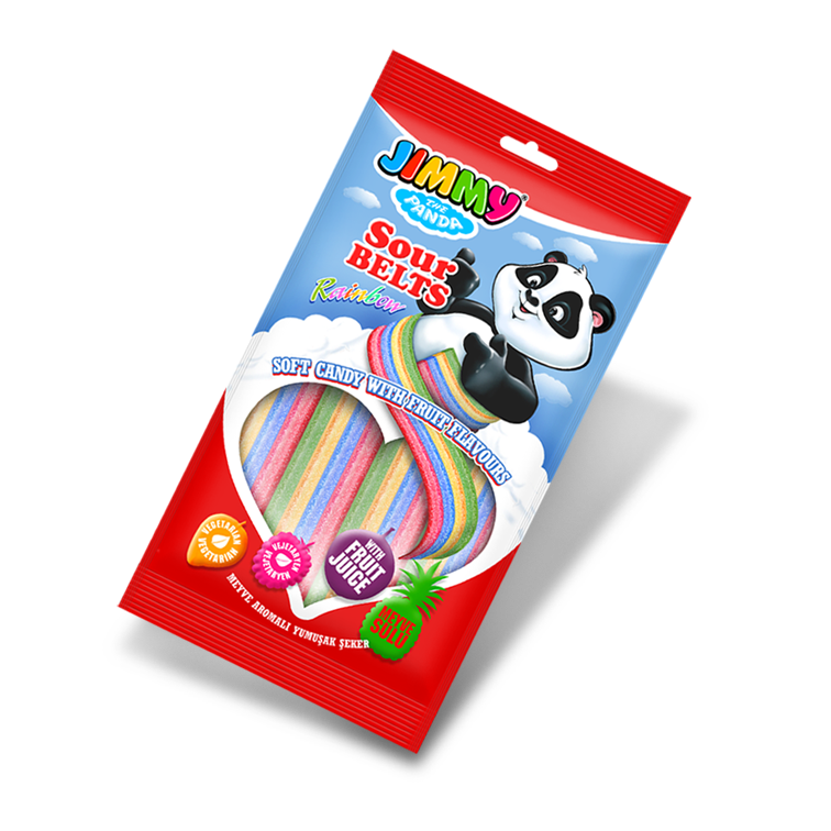 Tayas Jimmy Цукерки ремінці веселка фруктовий смак 75г, фото 1