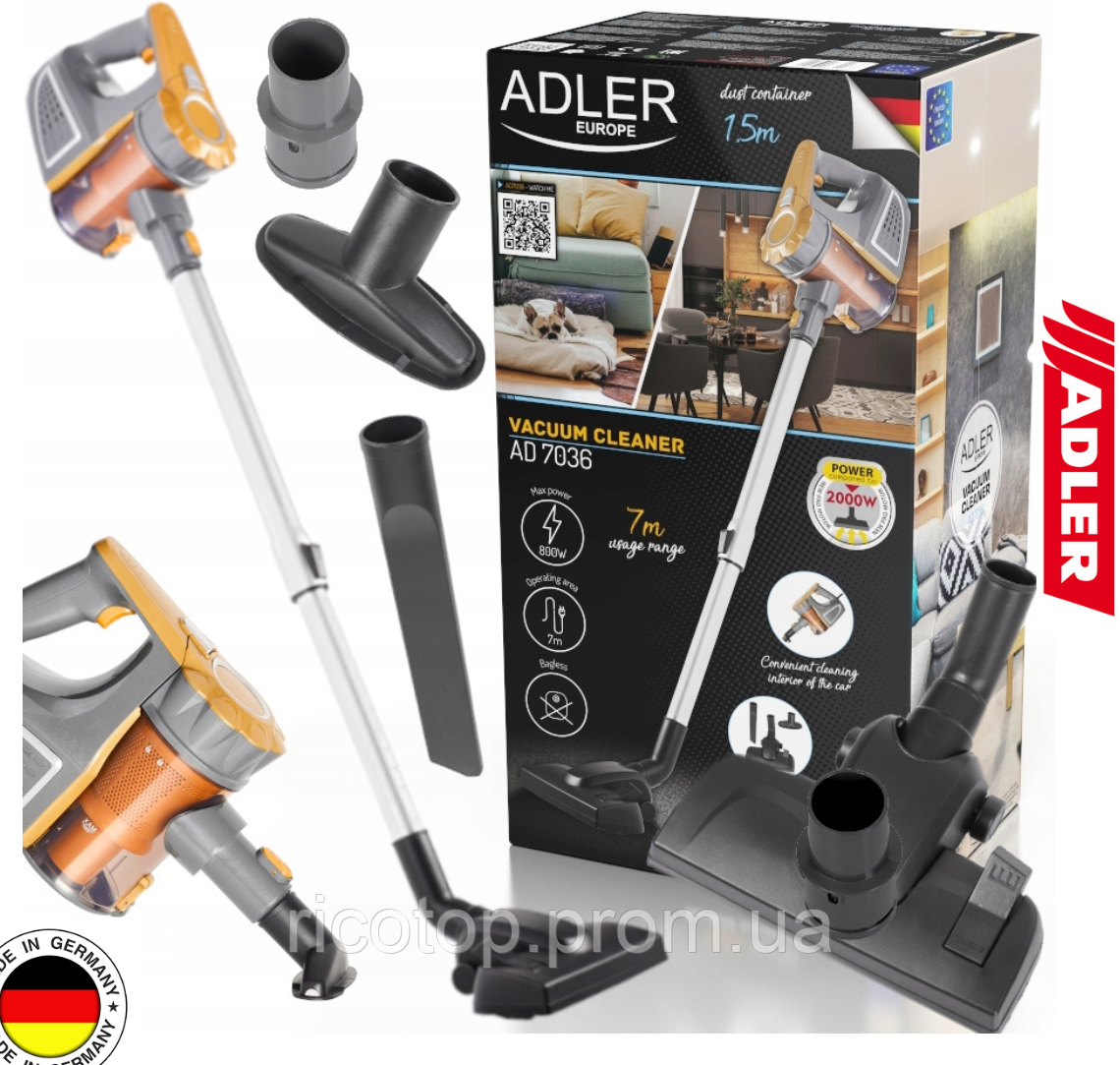 Вертикальний ручний пилосос Adler AD 7036 800 Вт БЕЗ мішка 2 В 1