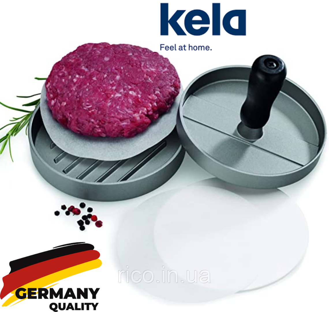 Прес для гамбургерів Kela Buffalo, сірий/чорний, 12 см