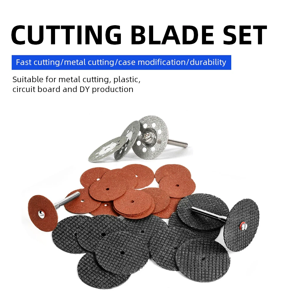Набір мініаксесуарів: відрізні та шліфувальні диски, дискові пилки, головки інструментів для гравіювання