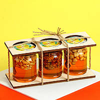 Набір меду «Солодке тріо горіх» ЕКО-МедОК, 960 грамів