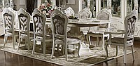 стіл +8 стільців обідній овальний бароко JOSS Савона 240(320)х120х80 см
