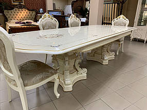 стіл +8 стільців обідній овальний бароко JOSS Савона 240(320)х120х80 см, фото 3