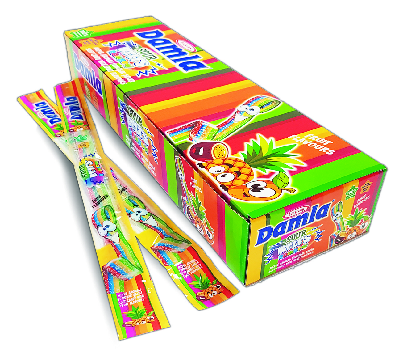 Tayas DAMLA Желейні ремінці Веселка 15гр*72шт, фото 1