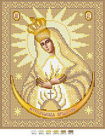 Схема для вышивки бисером Богородица Остробрамская золото А4