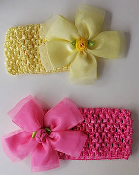 Повязка на голову для дічинки на обхват голови 30-40 см