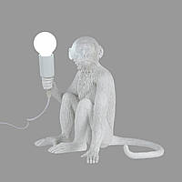 Белая напольная лампа - сидячая обезьянка "Monkey" (909-VXL8051B WH)