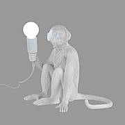 Біла підлогова лампа - сидяча мавпочка "Monkey" (909-VXL8051B WH)