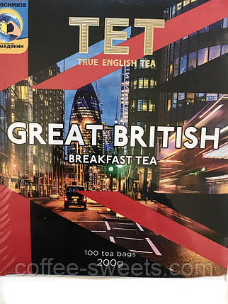 Чай TET Great British Британська імперія 100 пакетів чорний, фото 2