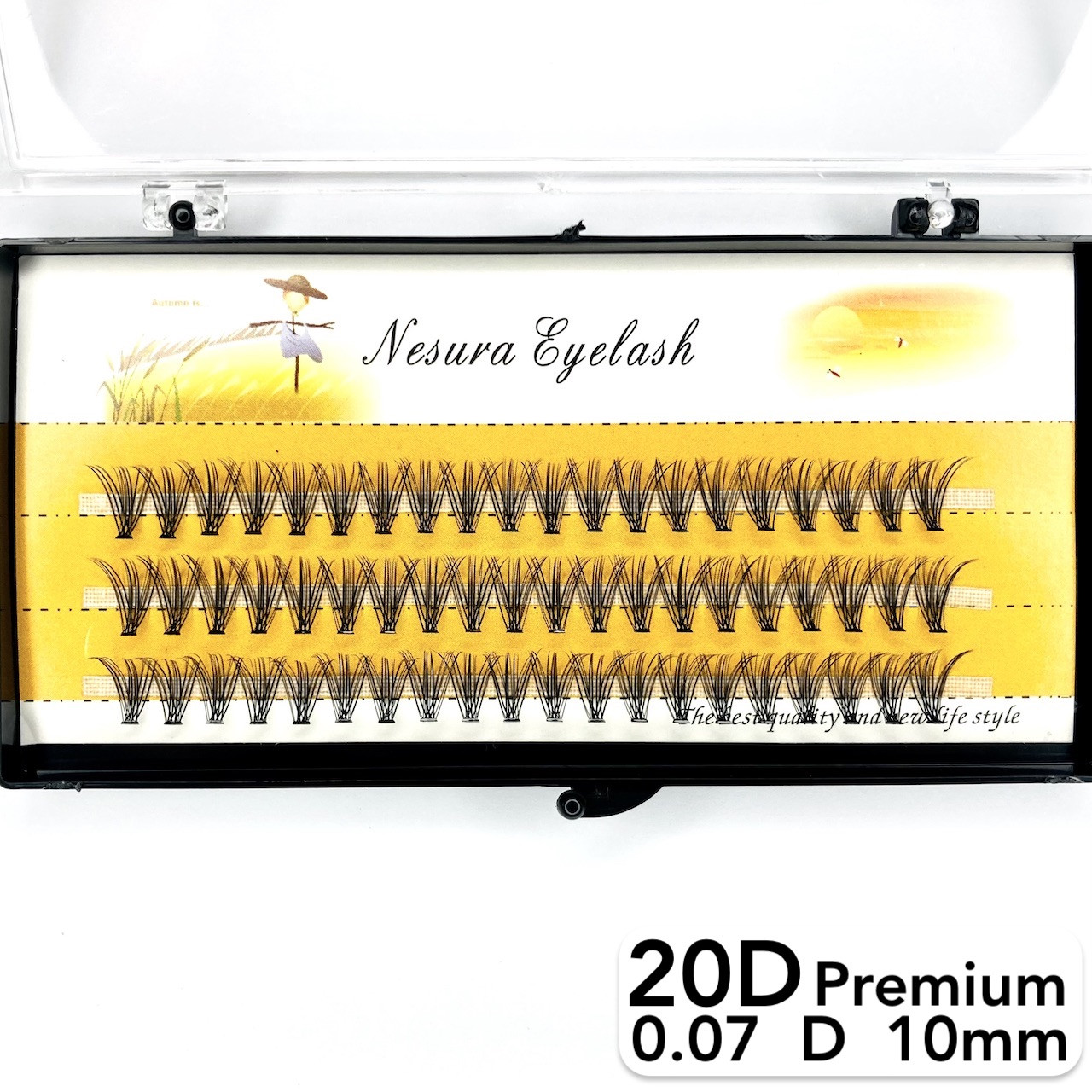 Накладні пучкові вії Nesura Eyelash Premium 20D, 0,07, D, 10 мм, 60 пучків Несура