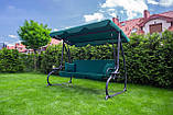 Гойдалка садова King Garden Plus 3-місна Green, фото 5