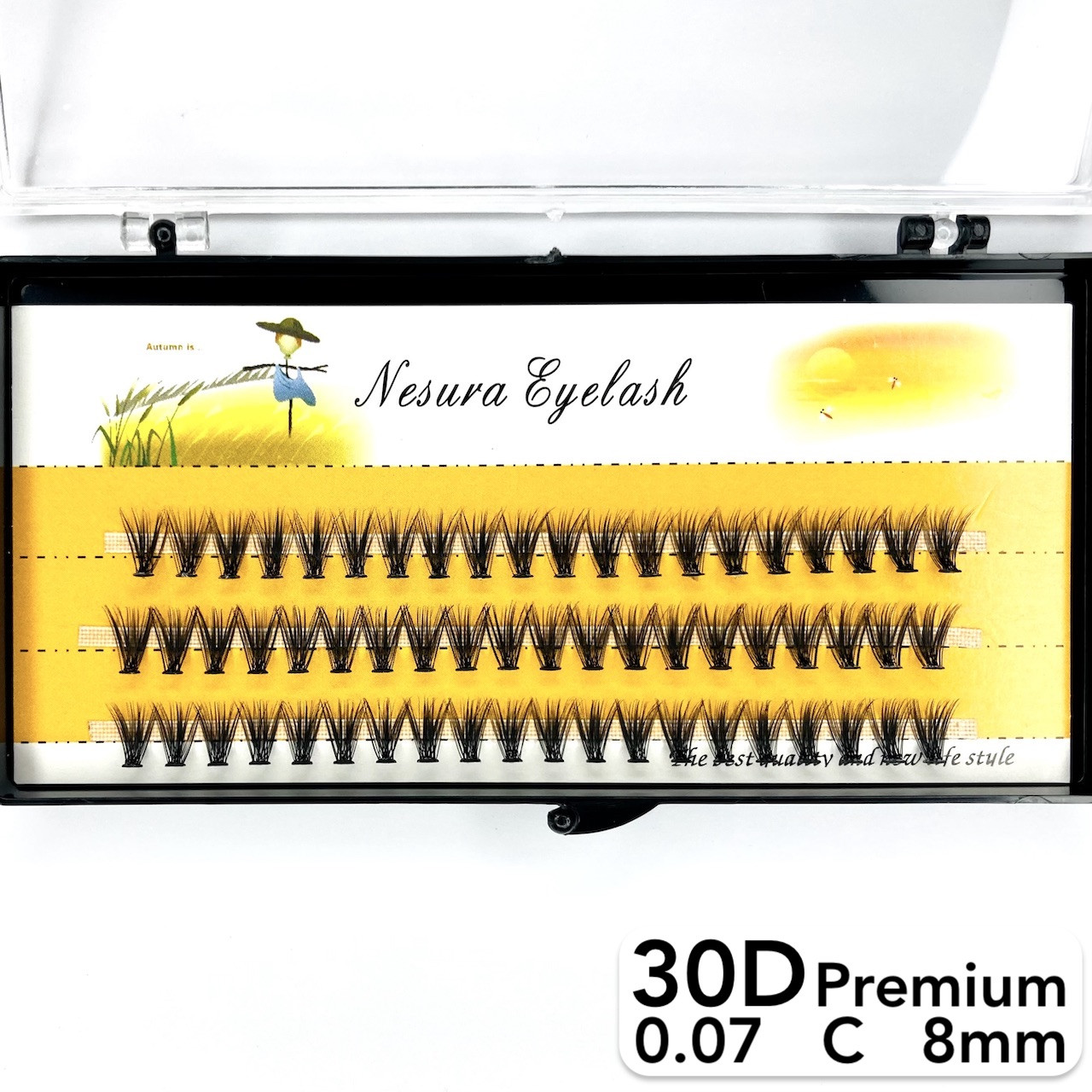 Накладні пучкові вії Nesura Eyelash Premium 30D, 0,07, C, 8 мм, 60 пучків Несура