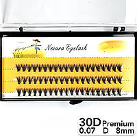 Накладные пучковые ресницы Nesura Eyelash Premium 30D, 0,07, D, 8 мм, 60 пучков Несура