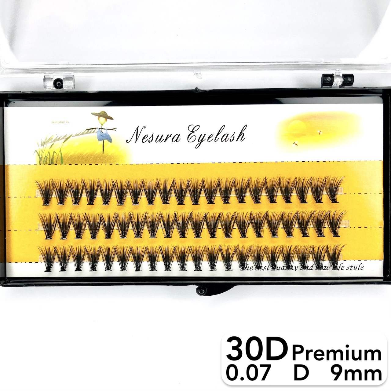 Накладні пучкові вії Nesura Eyelash Premium 30D, 0,07, D, 9 мм, 60 пучків Несура