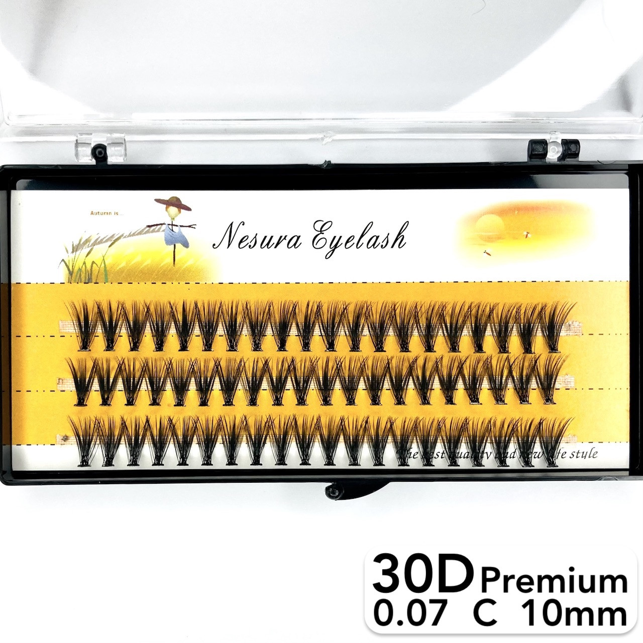 Накладні пучкові вії Nesura Eyelash Premium 30D, 0,07, C, 10 мм, 60 пучків Несура