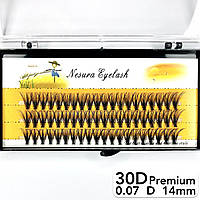 Накладные пучковые ресницы Nesura Eyelash Premium 30D, 0,07, D, 14 мм, 60 пучков Несура