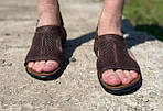 Чоловічі сандалі шкіряні коричневі Uk0696, фото 10