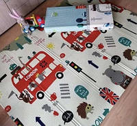 Детский игровой коврик 200*180*1 см для отдыха в сумке, складной непромокаемый двухсторонний коврик London