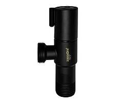 Кран кульовий кутовий ZEGOR DF-7022YB 1/2"х1/2"  в чорному кольорі