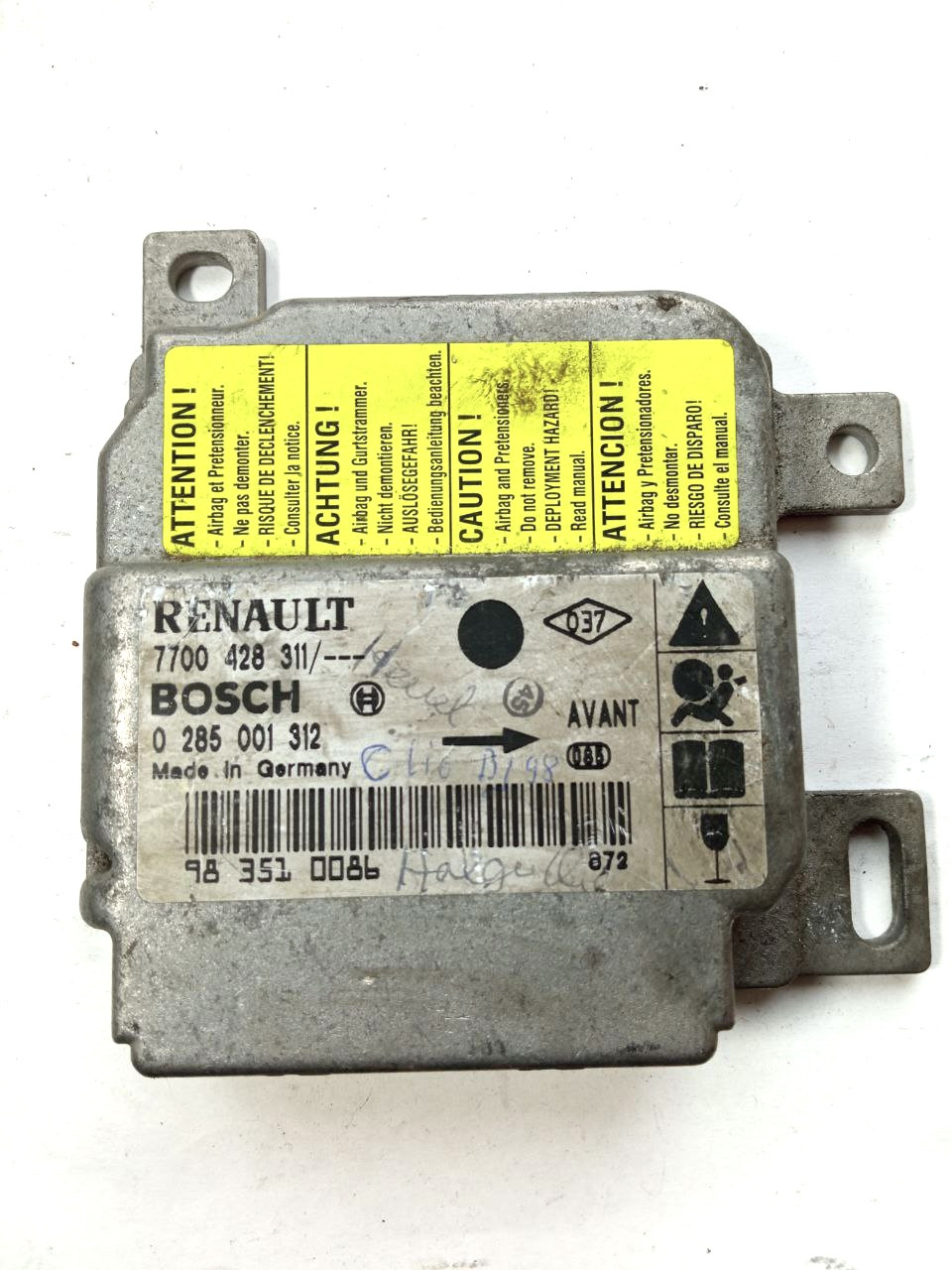 Електронний блок керування renault clio 0285001312 bosch 7700428311 / 0 285 001312, фото 1