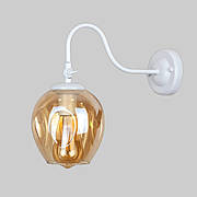 Біле скляне бра "Молекула" (56-WPR0231F3-1 WH+BR) кавово-прозорий