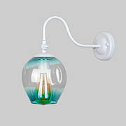 Біле скляне бра "Молекула" (56-WPR0231F3-1 WH+BL) прозорий блакитний