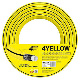 Шланг садовий Cellfast 4YELLOW 3/4" 50м, 4 шари, до 20 Бар, -10…+50°C